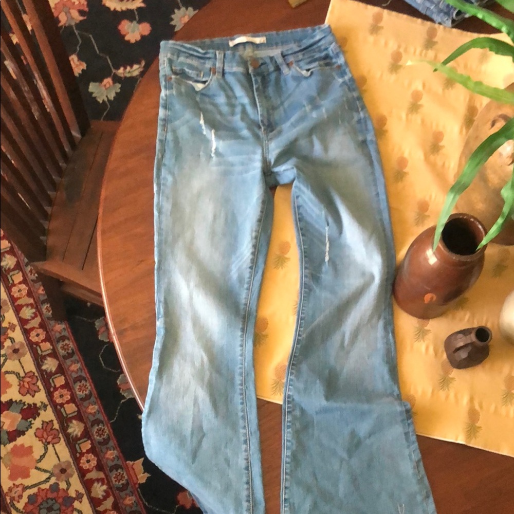 Chelsea & Violet Retro Blue Flare Jeans